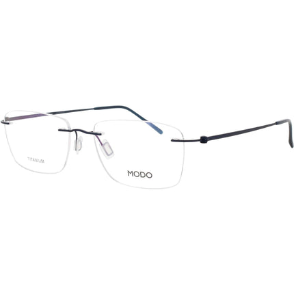 Modo Men's Eyeglasses - Dark Navy Titanium Rectangular Rimless Frame | 4628 DNAVY ,
