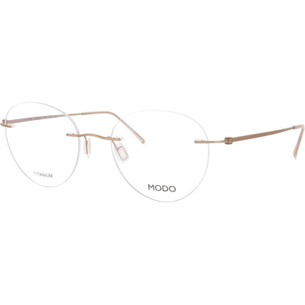 Modo Unisex Eyeglasses - Rose Gold Titanium Oval Shaped Rimless Frame | 4604 RGOLD ,
