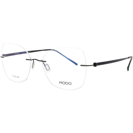Modo Women's Eyeglasses - Shiny Black Titanium Butterfly Rimless Frame | 4609 SBLK0 ,
