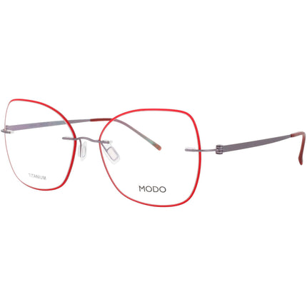 Modo Women's Eyeglasses - Red/Lavender Titanium Butterfly Shaped Frame | 4609D RLAV0 ,