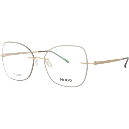 Modo Women's Eyeglasses - Smoke Grey/Gold Titanium Butterfly Frame | 4609D SMGD0 ,