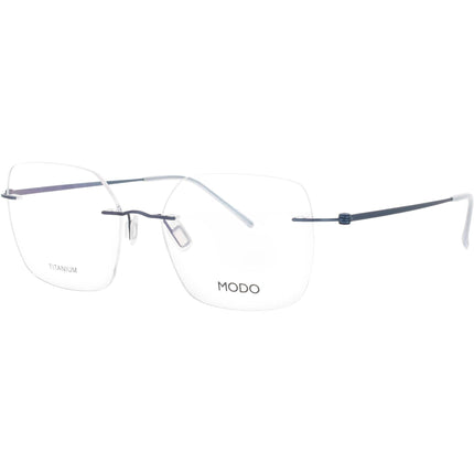 Modo Women's Eyeglasses - Grey/Blue Titanium Square Rimless Frame | 4634 GRYBL ,