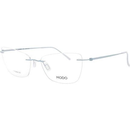 Modo Women's Eyeglasses - Light Blue Titanium Cat Eye Rimless Frame | 4629 LBLU0 ,