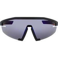 Prada Unisex Sunglasses - Matte Black Plastic Shield Half Rim Frame | PS 03ZS 1BO05U ,
