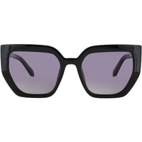 Quay Unisex Sunglasses - Black Acetate Geometric Full Rim Frame | CONTOURED BLK/SMK ,