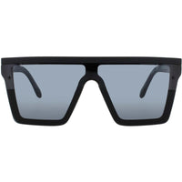 Quay Unisex Sunglasses - Black Acetate Shield Shape Full Rim Frame | HINDSIGHT BLK/SMK ,