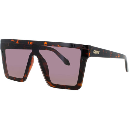 Quay Unisex Sunglasses - Tortoise Acetate Shield Full Rim Frame | HINDSIGHT TRT/SMTP ,