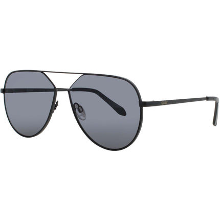 Quay Unisex Sunglasses - Black Metal Aviator Full Rim Frame | HOLD PLEASE BLK/SMK ,