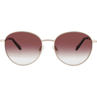 Quay Unisex Sunglasses - Gold Metal Round Shape Full Rim Frame | LOOP ME IN GLD/BRNFD ,