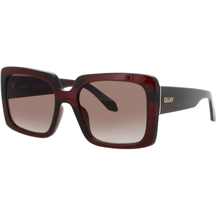 Quay Women's Sunglasses - Brown Acetate Square Full Rim Frame | TOTAL VIBE BRN/BRN ,