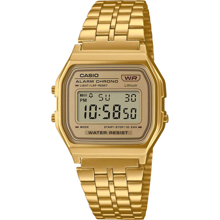 Casio Men's Watch - Chronograph Grey Digi Dial Yellow Gold Bracelet | A158WETG-9AVT ,