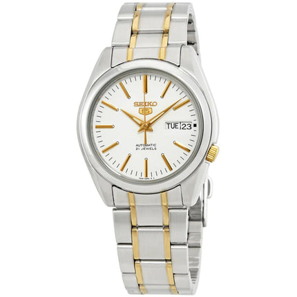 Seiko Men's Watch - Seiko 5 Automatic White Dial Two Tone Steel Bracelet | SNKL47K1 ,