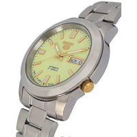 Seiko Men's Watch - Seiko 5 Automatic Light Green Dial Silver Bracelet | SNKK19J1 ,