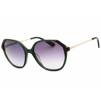 Anne Klein Women's Sunglasses - Olive Acetate Round Full Rim Frame | AK7075 300 ,