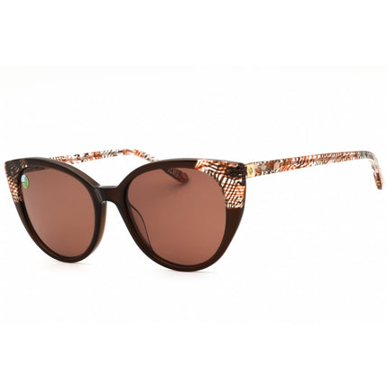 Anne Klein Women's Sunglasses - Mocha Plaid Acetate Cat Eye Frame | AK7099 200 ,
