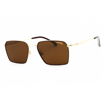 Carrera Men's Sunglasses - Gold/Burgundy Metal Rectangular Frame | 356/S 0NOA 70 ,