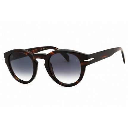 David Beckham Men's Sunglasses - Brown Horn Plastic Round Frame | DB 7110/S 0EX4 9O ,