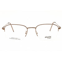 Elasta Men's Eyeglasses - Rectangular Brown Metal Half Rim Frame | E 7033 0W3M 00 ,