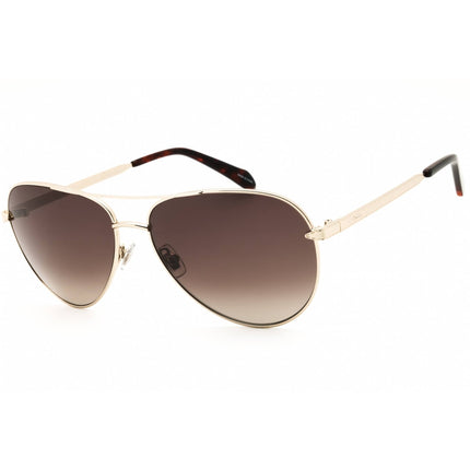 Fossil Women's Sunglasses - Light Gold Aviator Full Rim Frame | FOS 3141/G/S 03YG HA ,