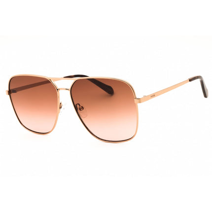 Fossil Women's Sunglasses - Red/Gold Rectangular Full Rim Frame | FOS 3154/G/S 0AU2 M2 ,