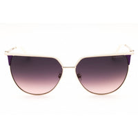 Guess Women's Sunglasses - Gold/White Metal Round Full Rim Frame | GU00132 21B ,