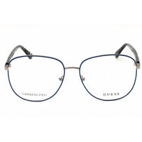 Guess Women's Eyeglasses - Shiny Blue/Silver Metal Round Full Rim Frame | GU2816 090 ,