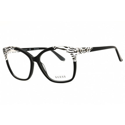 Guess Women's Eyeglasses - Shiny Black/Clear Acetate Cat Eye Frame | GU2820 001 ,