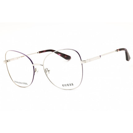 Guess Women's Eyeglasses - Shiny Light Nickeltin/Purple Cat Eye Frame | GU2850 010 ,