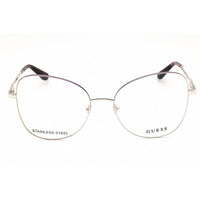 Guess Women's Eyeglasses - Shiny Light Nickeltin/Purple Cat Eye Frame | GU2850 010 ,