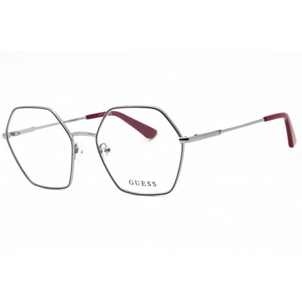 Guess Women's Eyeglasses - Silver/Bordeaux Metal Round Full Rim Frame | GU2934 071 ,