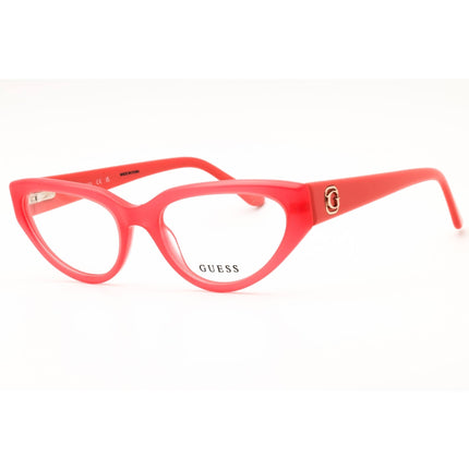 Guess Women's Eyeglasses - Shiny Pink Acetate Cat Eye Full Rim Frame | GU50113 072 ,