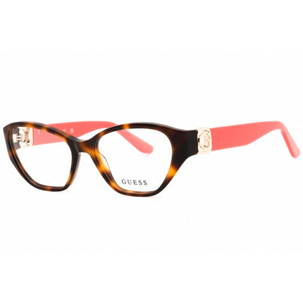 Guess Women's Eyeglasses - Dark Havana Acetate Cat Eye Full Rim Frame | GU50119 052 ,