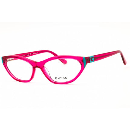 Guess Women's Eyeglasses - Shiny Pink Acetate Cat Eye Full Rim Frame | GU50146 072 ,