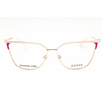 Guess Women's Eyeglasses - White/Gold Metal Cat Eye Full Rim Frame | GU50148 021 ,