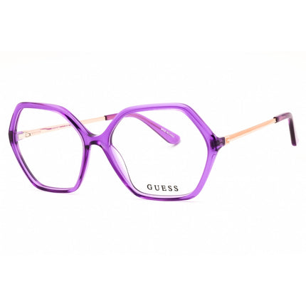 Guess Women's Eyeglasses - Shiny Violet Acetate Round Full Rim Frame | GU50149 081 ,