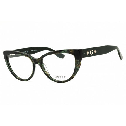 Guess Women's Eyeglasses - Dark Green Acetate Cat Eye Full Rim Frame | GU50175 098 ,