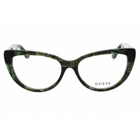 Guess Women's Eyeglasses - Dark Green Acetate Cat Eye Full Rim Frame | GU50175 098 ,