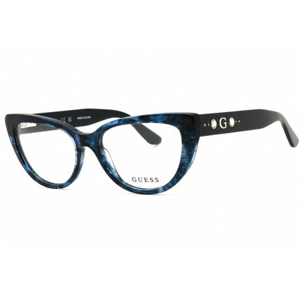 Guess Women's Eyeglasses - Blue Acetate Cat Eye Shape Full Rim Frame | GU50175 092 ,