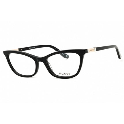 Guess Women's Eyeglasses - Shiny Black Acetate Cat Eye Full Rim Frame | GU50198 001 ,
