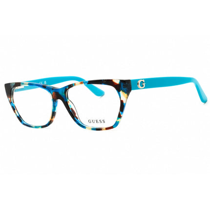 Guess Women's Eyeglasses - Shiny Turquoise Acetate Rectangular Frame | GU50234 087 ,