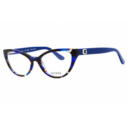 Guess Women's Eyeglasses - Blue Acetate Cat Eye Shape Full Rim Frame | GU50236 092 ,