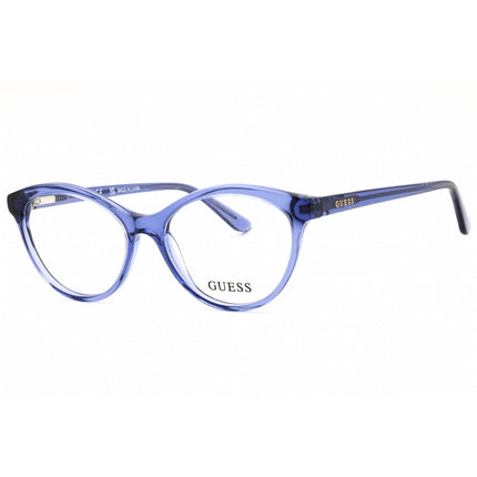 Guess Women's Eyeglasses - Shiny Blue Acetate Cat Eye Full Rim Frame | GU50273 090 ,