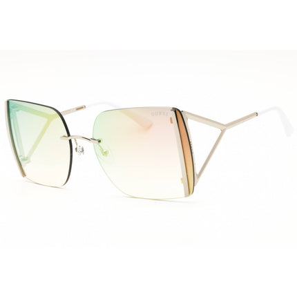 Guess Women's Sunglasses - Shiny Light Nickeltin Metal Oversized Frame | GU7718 10C ,