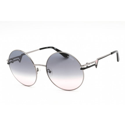 Guess Women's Sunglasses - Shiny Light Nickeltin Metal Round Frame | GU7734 10B ,