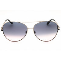 Guess Women's Sunglasses - Shiny Light Nickeltin Metal Aviator Frame | GU7735 10B ,