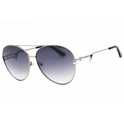 Guess Women's Sunglasses - Shiny Gunmetal Metal Aviator Full Rim Frame | GU7735 08B ,