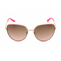 Guess Women's Sunglasses - Shiny Rose Gold Metal Cat Eye Full Rim Frame | GU7784 28G ,