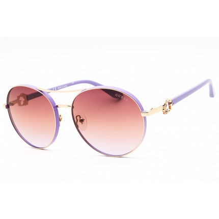 Guess Women's Sunglasses - Gold/Lilac Metal Round Full Rim Frame | GU7791-S 32Z ,