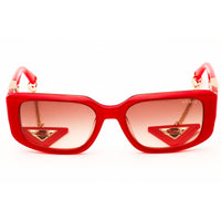 Guess Women's Sunglasses - Shiny Red Acetate Rectangular Full Rim Frame | GU7891 66F ,