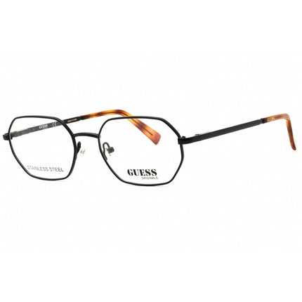 Guess Men's Eyeglasses - Shiny Black Metal Oval Shape Full Rim Frame | GU8283 001 ,